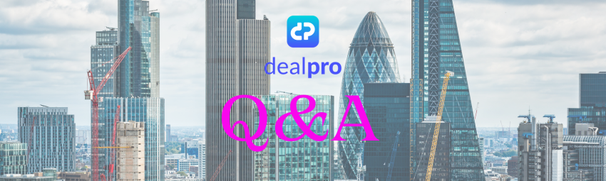 Image depicts that the content is questions and answers about DealPro